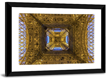 Eiffel Tower Lattice at Dusk Wall Art