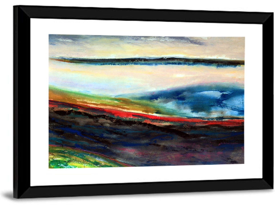 Moody Horizon Stripe Abstract Landscape Wall Art