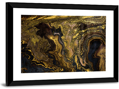 Black and Gold Marble Abstraction Wall Art