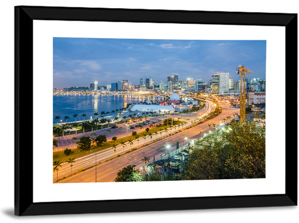 Luanda Bay Twilight Skyline Wall Art