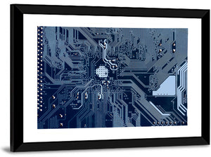 Blue Circuit Board Wall Art