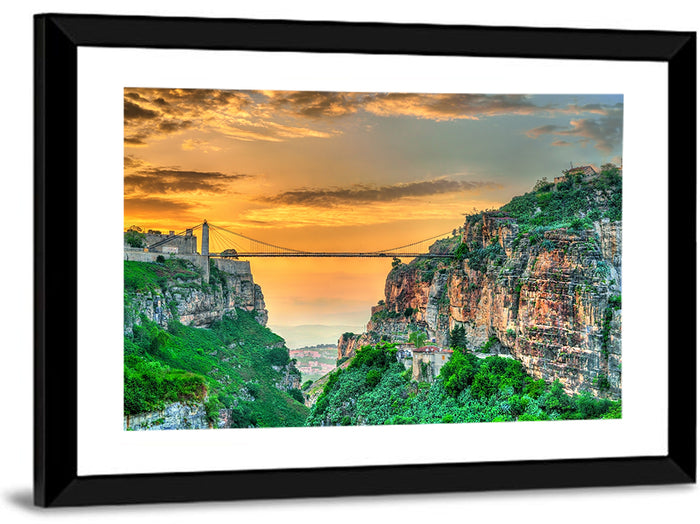 Sidi M'cid Bridge Over Constantine Canyon Wall Art as a framed print