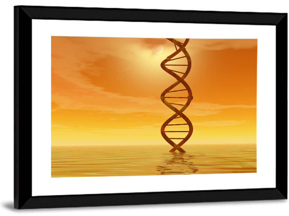 Dna Helix at Sunset Wall Art