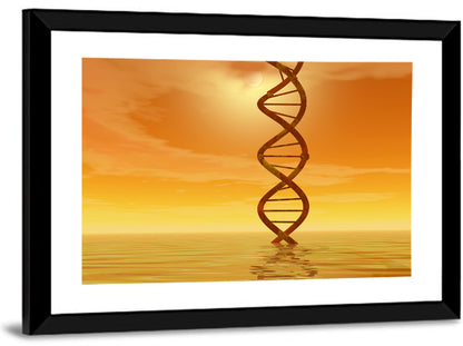 Dna Helix at Sunset Wall Art