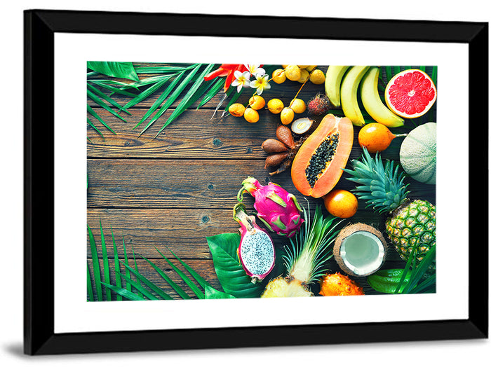 Tropical Fruit Still Life Wall Art as a framed print