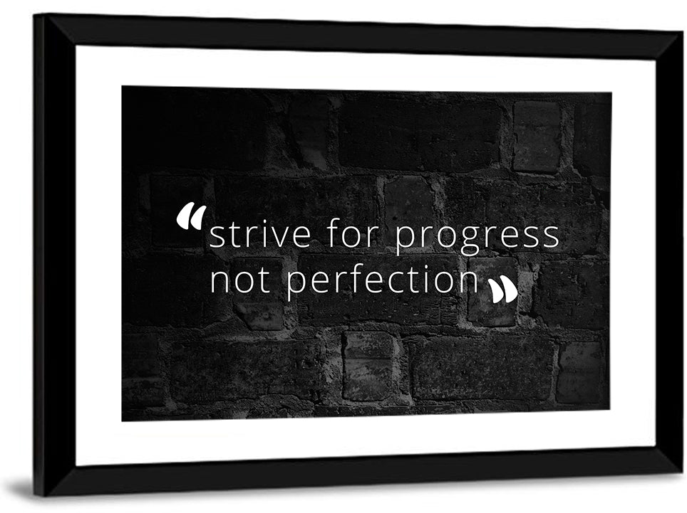 Strive for Progress Brick Typography Wall Art