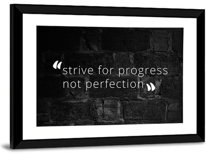 Strive for Progress Brick Typography Wall Art