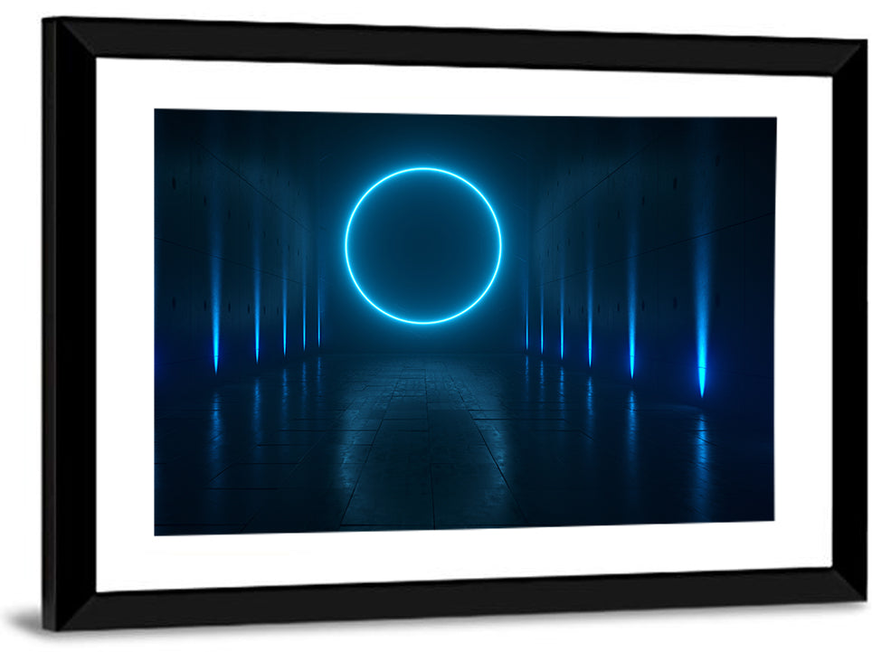 Glowing Neon Corridor Wall Art