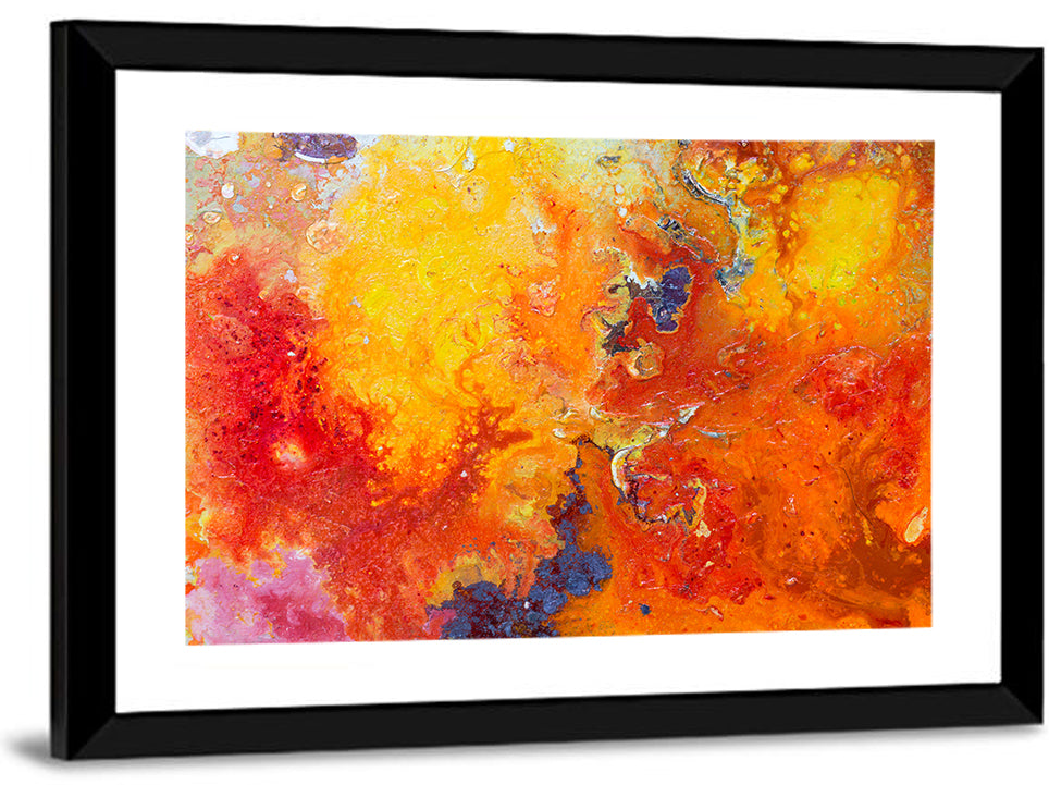 Molten Red Abstract Texture Wall Art