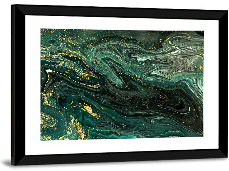 Emerald Marble Veins Wall Art