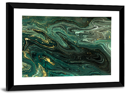 Emerald Marble Veins Wall Art