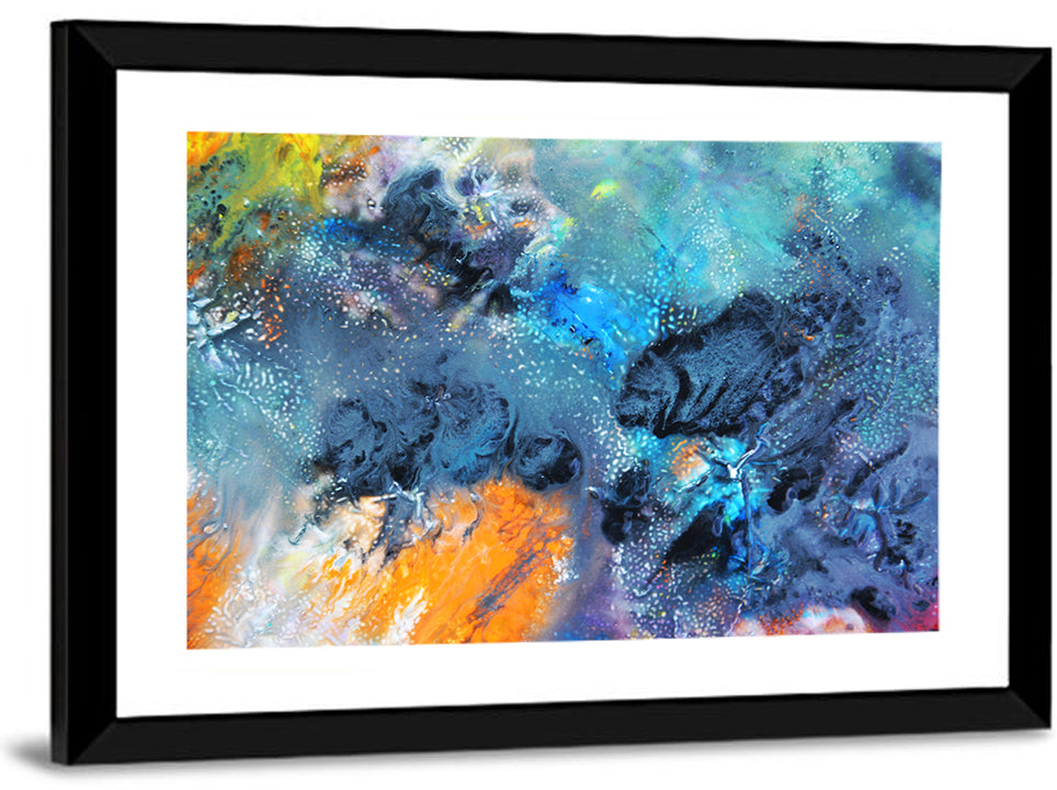 Vivid Icy Nebula Abstract Wall Art