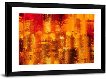 Golden Parallel Lines Abstract Wall Art