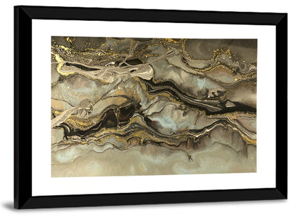 Golden Marbled Texture Wall Art