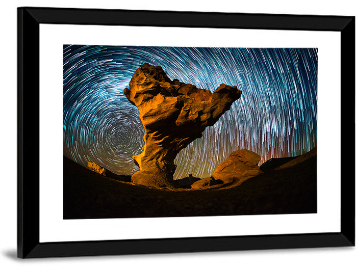 Arbol De Piedra Night Sky Wall Art as a framed print