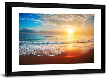 Golden Sea Sunset Wall Art