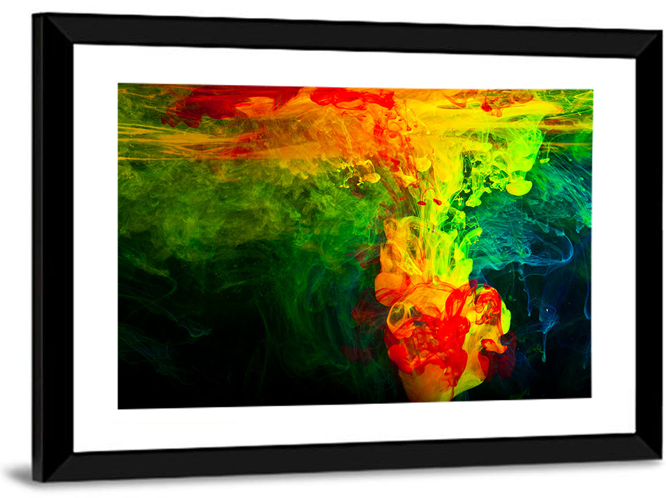 Dynamic Ink Plumes Abstract Wall Art