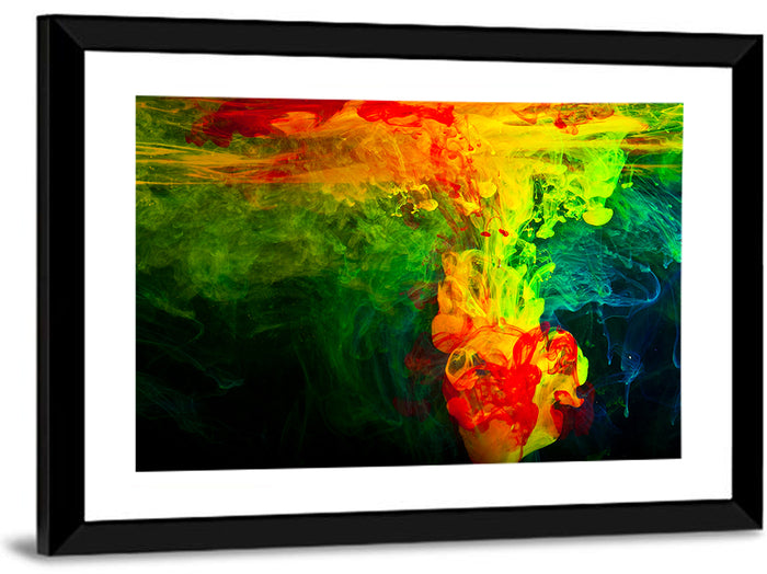 Dynamic Ink Plumes Abstract Wall Art as a framed print
