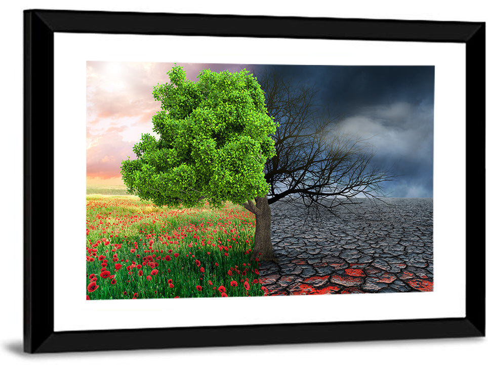 Split Climate Landscape Wall Art