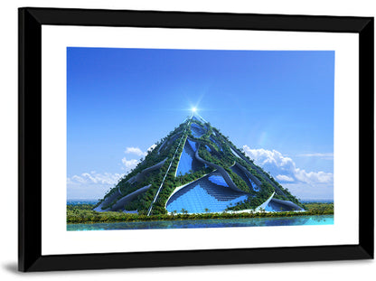 Glassy Pyramid with Gardens Wall Art