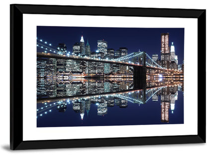 Brooklyn Bridge Symphony at Night Wall Art