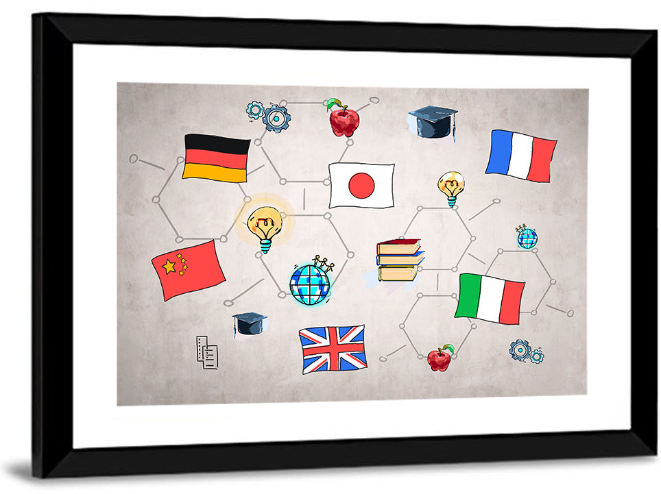Global Flags Network Wall Art