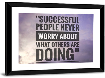 Successful People Never Worry Cloudy Sky Quote Wall Art