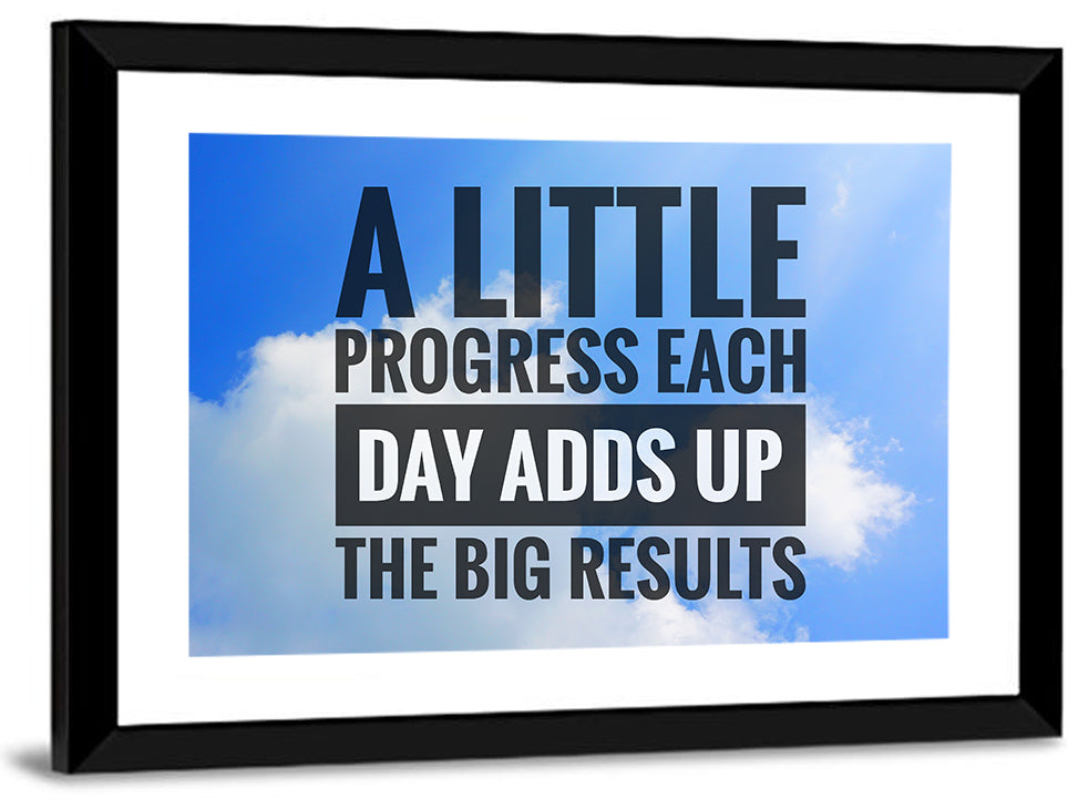 Little Progress Each Day Typography Wall Art