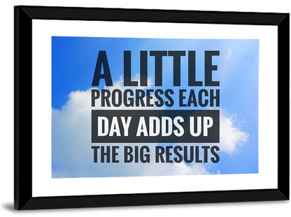 Little Progress Each Day Typography Wall Art