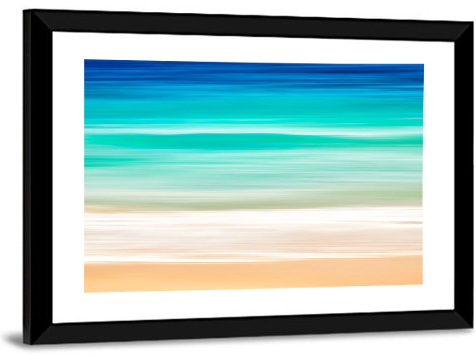 Layered Turquoise Seashore Abstract Wall Art