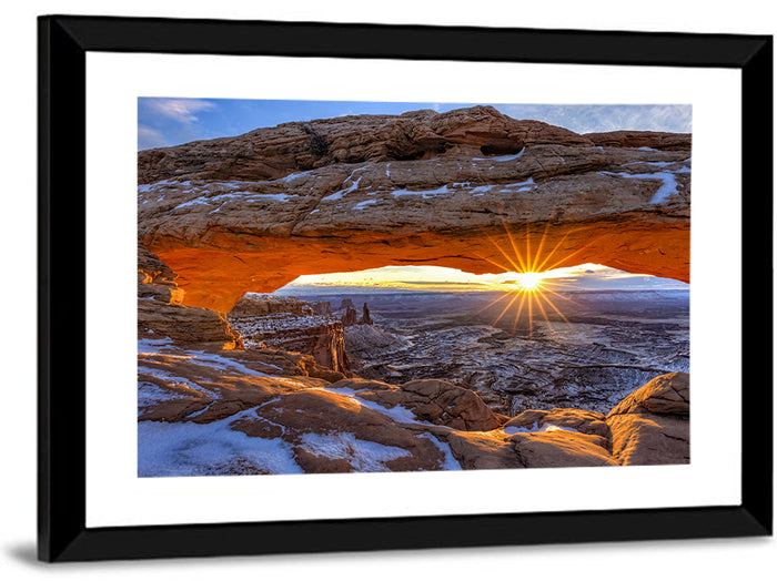 Sunrise at Mesa Arch Wall Art as a framed print