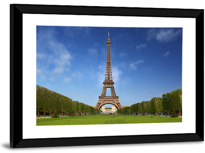 Eiffel Tower Park View Wall Art as a framed print