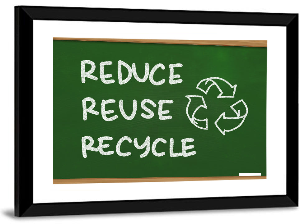Reduce Reuse Recycle Chalkboard Wall Art