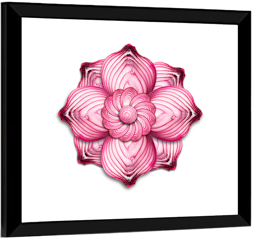 Red Onion Mandala Floral Pattern Wall Art