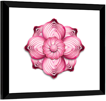 Red Onion Mandala Floral Pattern Wall Art