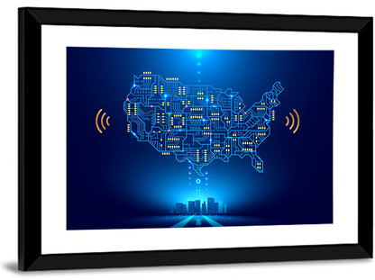 USA Circuit Map Wall Art