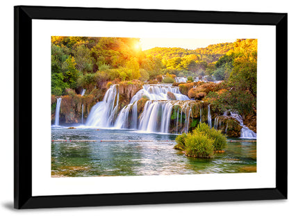 Skradinski Buk Waterfall at Golden Hour Wall Art