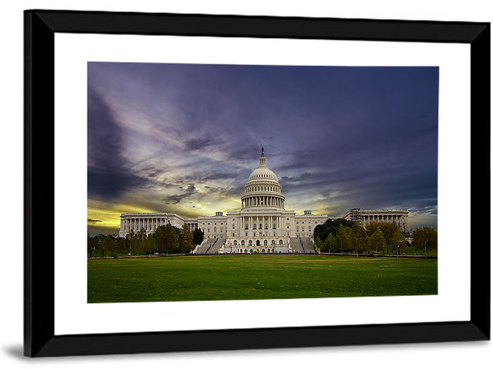 United States Capitol at Dusk Wall Art as a framed print