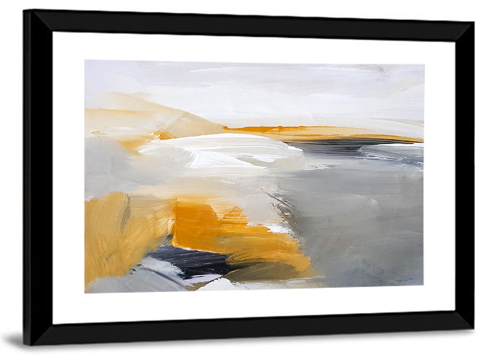White Coastal Abstract Landscape Wall Art