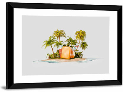 Tropical Island Vacation Illustration Wall Art