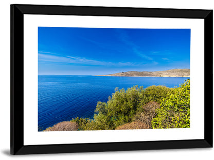 Sunlit Albanian Coastline Wall Art