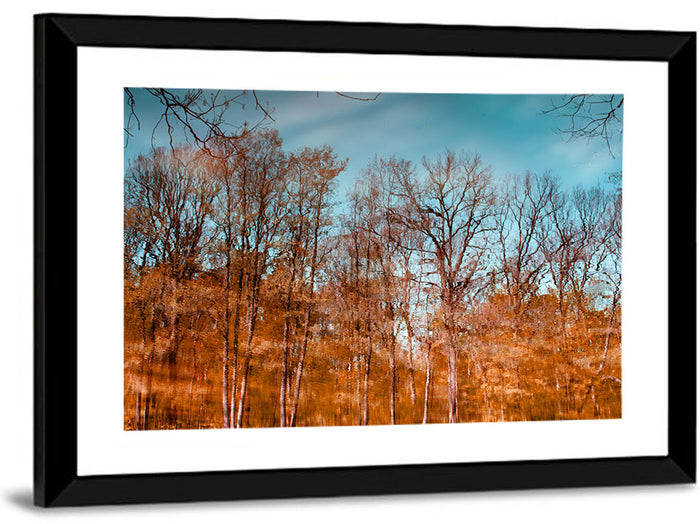 Autumn Reflection Wall Art as a framed print