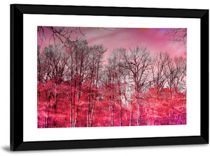 Autumn Trees Reflection Wall Art