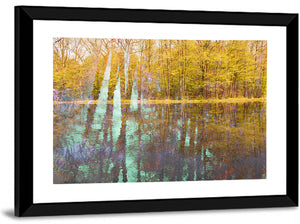 Autumn River Reflection Wall Art