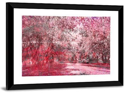 Pink Autumn Pathway Wall Art