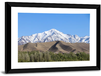 Afghan Snow-capped Peaks Above Forested Foothills Wall Art
