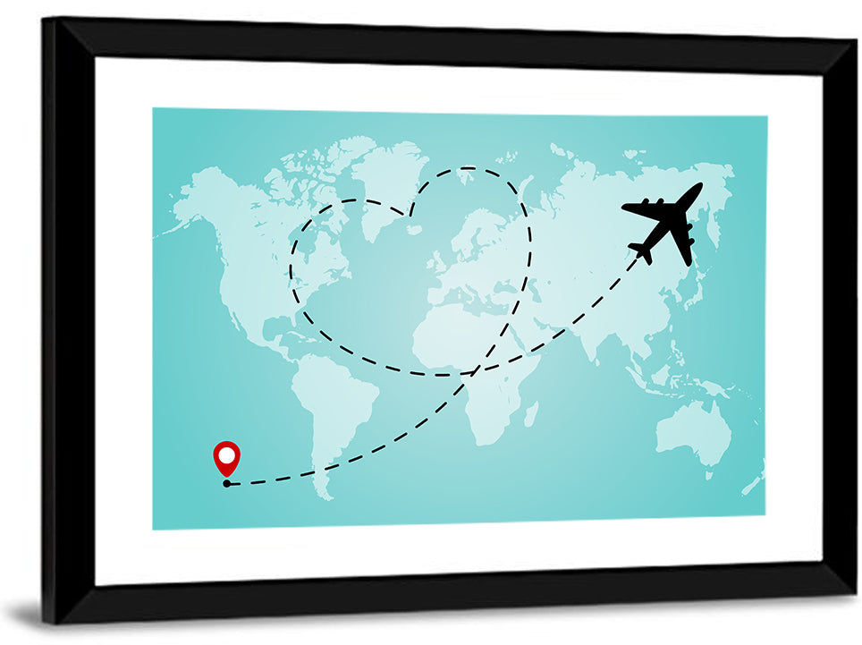 Heart Flight Map Wall Art