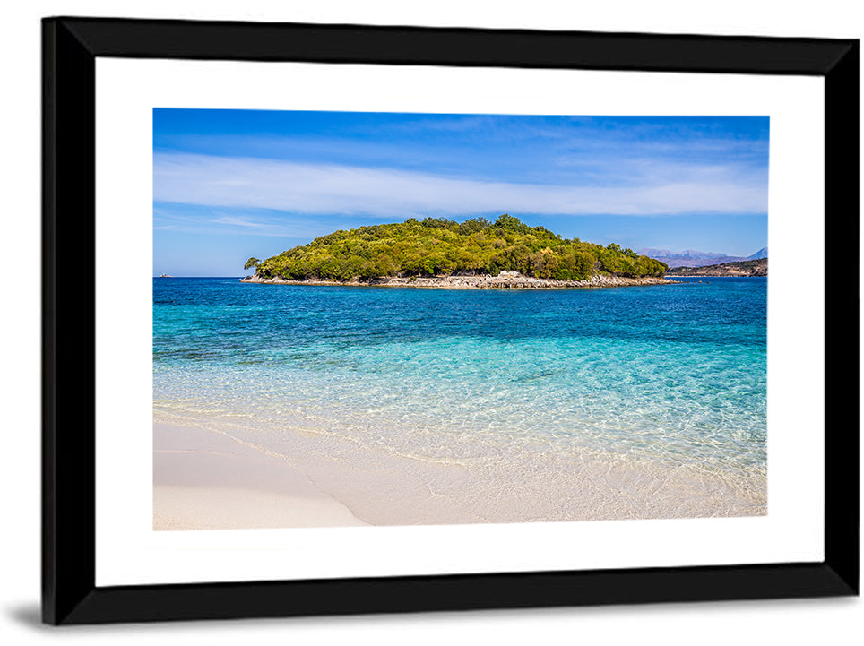 Butrint Turquoise Island Beach Wall Art