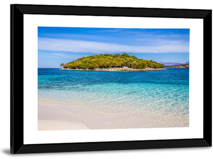 Butrint Turquoise Island Beach Wall Art