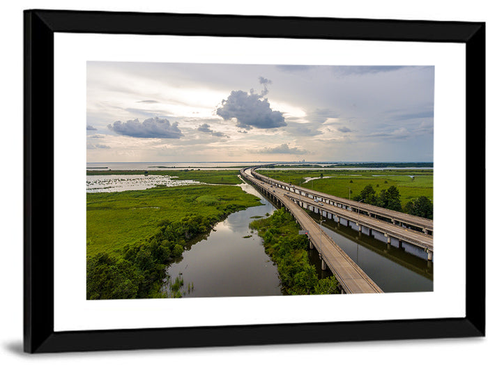 Interstate 10 Bridge Wall Art as a framed print
